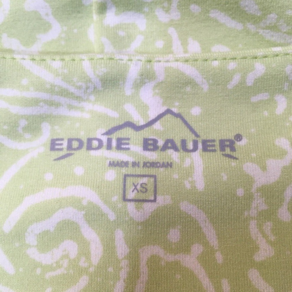 Eddie Bauer Faux Wrap Floral Sleeveless Midi Dress Womens XS Green Casual Knit - Picture 9 of 12